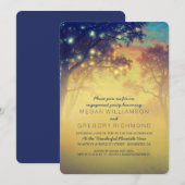 Invitation Marine Rustic String Lights Tree Engagement Party (Devant / Derrière)