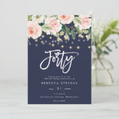 Invitation marine rustique fleurie 40e anniversaire (Debout devant)