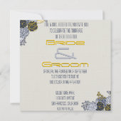 Invitation Marine sophistiquée et Mariage floral jaune Invit (Dos)