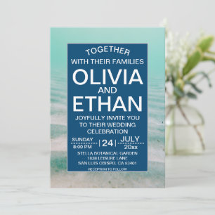 Invitation Marine sous la mer Starfish Turquoise Mariage