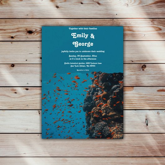 Invitation Marine sous-marine Sea Fish Reefs Ocean Beach Mari