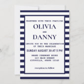 Invitation Marine Stripe Beach Mariage (Devant)