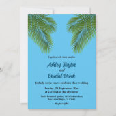 Invitation Marine Tropical Palm Blue Beach Destination Mariag (Devant)