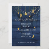 Invitation Marine Twinkle Little Star Gold Baby shower garçon (Devant)