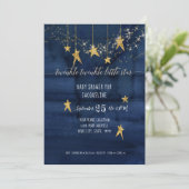 Invitation Marine Twinkle Little Star Gold Baby shower garçon (Debout devant)
