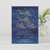 Invitation Marine Twinkle Twinkle Little Star Baby shower (Debout devant)