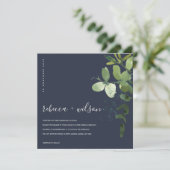 INVITATION MARINE VERT EUCALYPTUS FOLIAGE MARIAGE DE COULEUR  (Debout devant)
