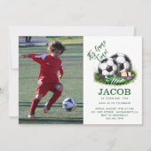 Invitation Marine vert Soccer Kids Aquarelle photo (Devant)