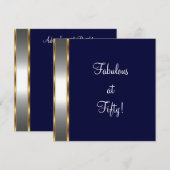 Invitation Marine White Gold Fabulous 50e fête d'anniversaire (Devant / Derrière)