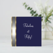Invitation Marine White Gold Fabulous 50e fête d'anniversaire (Debout devant)