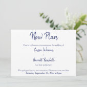 Invitation Marine White Nouvelle Date Reportée Mariage Faire- (Debout devant)