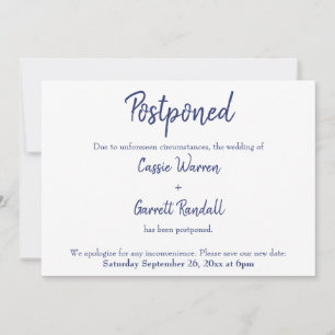Invitation Marine White Reporté Nouveau Date Mariage Faire-pa