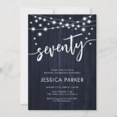 Invitation Marine White Rustic Wood 70e fête d'anniversaire (Devant)