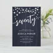 Invitation Marine White Rustic Wood 70e fête d'anniversaire (Debout devant)