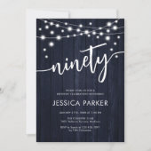 Invitation Marine White Rustic Wood 90e fête d'anniversaire (Devant)