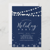 Invitation Marine & White String Lights Company Fête (Devant)