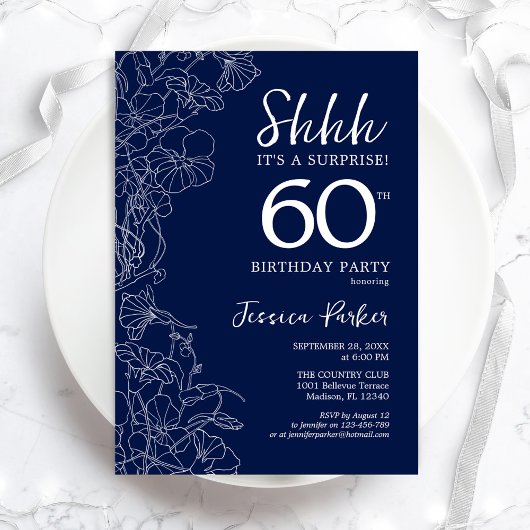Invitation Marine White Surprise 60e anniversaire
