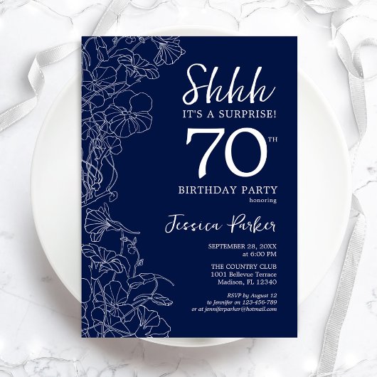 Invitation Marine White Surprise 70e anniversaire