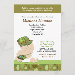 Invitation Marines de l'armée de terre 5x7 Baby shower Invita