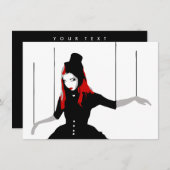 Invitation marionnette de cabaret (Devant / Derrière)