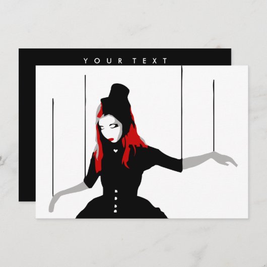 Invitation marionnette de cabaret (Devant / Derrière)