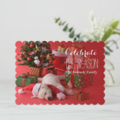 Invitation Marionnette d'or et Noël (Debout devant)