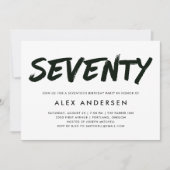 Invitation Marker moderne noir et blanc 70e anniversaire (Devant)