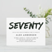 Invitation Marker moderne noir et blanc 70e anniversaire (Debout devant)