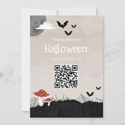 Invitation Marketing de vente Halloween beige (Devant)