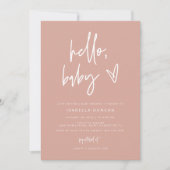 Invitation MARLO Bohemian Blush Hello Baby Baby shower Invita (Devant)