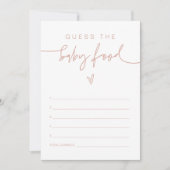 Invitation MARLO Boho Blush Pink Guess the Baby Food Game (Devant)