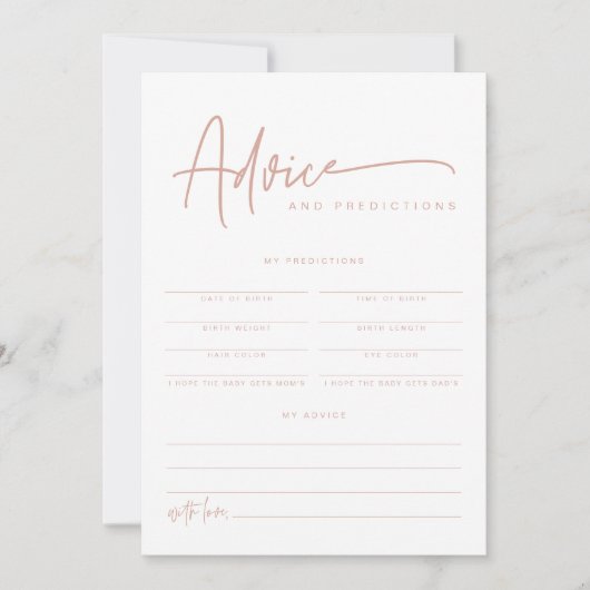 Invitation MARLO Boho Blush Rose Baby Conseils & Prédictions (Devant)