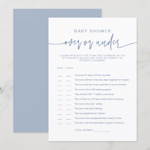 Invitation MARLO Boho Dusty Bleu Sur Sous Baby shower Jeu
