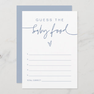 Invitation MARLO Boho Dusty Blue Guess the Baby Food Game