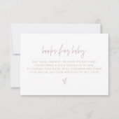 Invitation MARLO Boho Dusty Livres Roses pour Baby Card (Devant)
