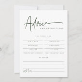 Invitation MARLO Boho Forest Green Baby Conseils & Prédiction (Devant)