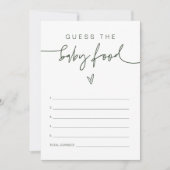 Invitation MARLO Boho Forest Green Guess the Baby Food Game (Devant)