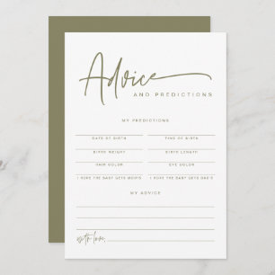 Invitation MARLO Boho Olive Green Baby Conseils & Prédictions