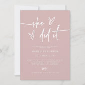 Invitation MARLO Minimalist Blush Photo Elle L'A Fait Graduat (Devant)