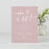 Invitation MARLO Minimalist Blush Photo Elle L'A Fait Graduat (Debout devant)