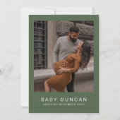 Invitation MARLO Moderne Baby Shower Bohème Vert de forêt (Dos)