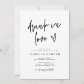 Invitation MARLO Moderne Black Drunk In Love Bachelorette (Devant)