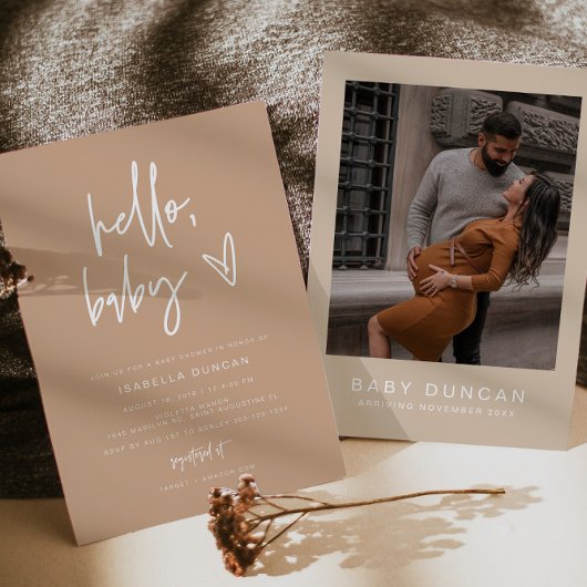 Invitation MARLO Moderne Bohémien Baby shower de ton de la Te