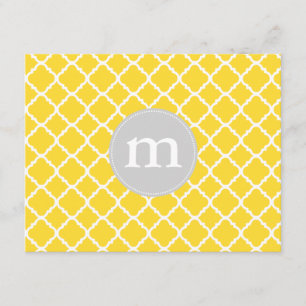 Invitation Marocain jaune élégant Quatrefoil personnalisé