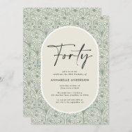 Invitation Marocain moderne bohème vert élégant anniversaire 