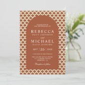 Invitation Marocain Quatrefoil Terracotta Arch Mariage (Debout devant)