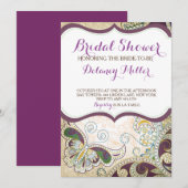 Invitation Marocaine De Douche De Plum (Devant / Derrière)