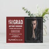 Invitation Maron et White Graduation Party (Debout devant)