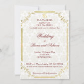 Invitation Maroon and gold elephants luxury Indian wedding  (Dos)