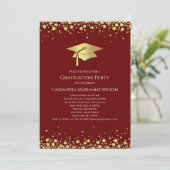 Invitation Maroon and Gold Graduation (Debout devant)